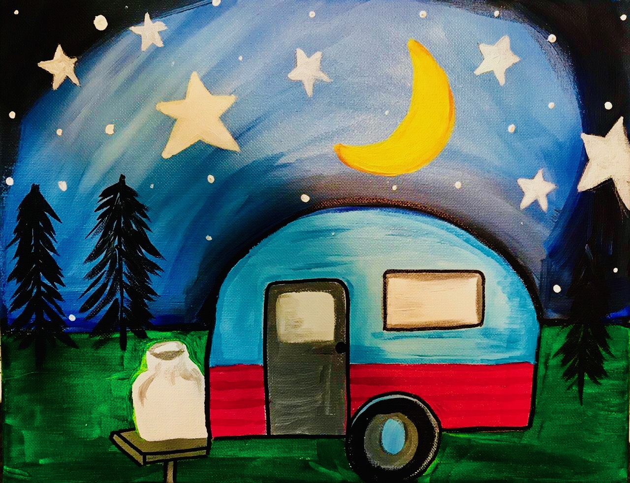Happy camper Painting by Sweeping Girl - Fine Art America